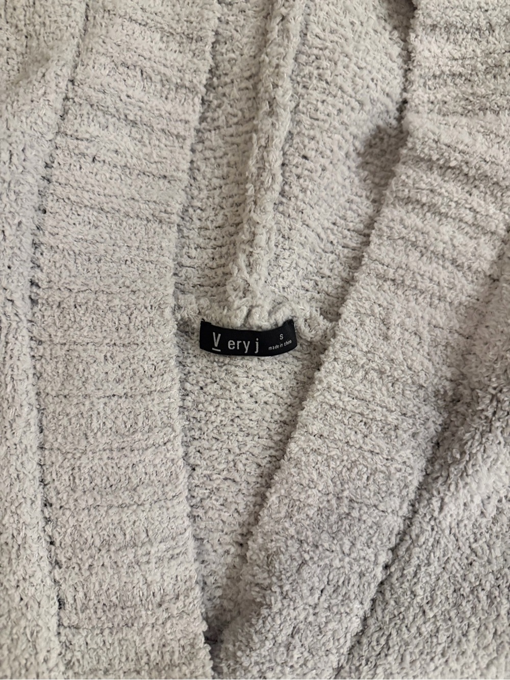 Very J plush knit pocket hooded cardigan gray size small - Picture 4 of 5